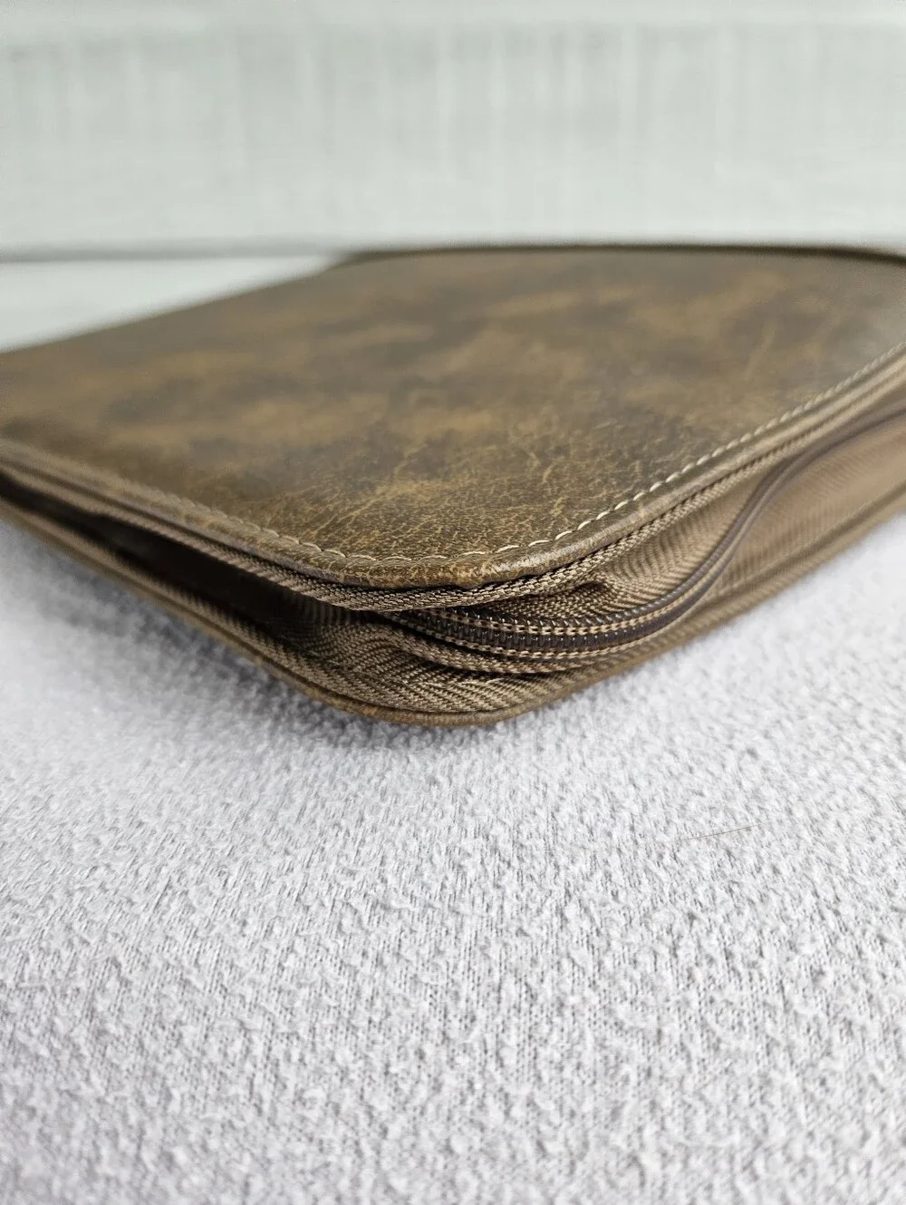 Franklin Covey Zip Binder Only Brown Faux Leather 7 Rings 1.5” Organizer Planner